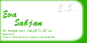 eva sabjan business card